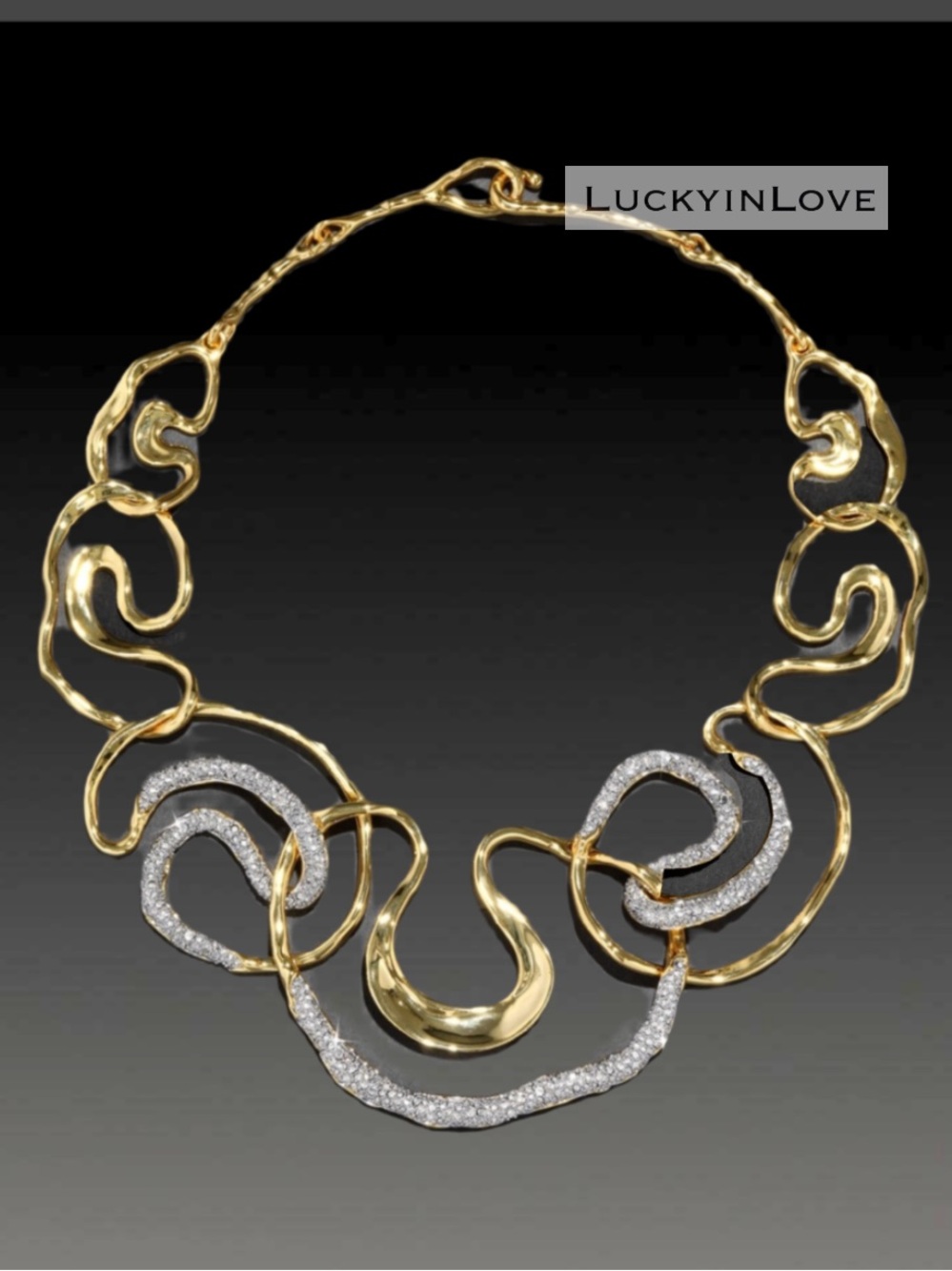 ALEXIS BITTAR • Solanales Gold Crystal Intertwined Statement Necklace